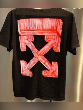 Off-White MAIN LABEL BLACK T-Shirt, Luxury Street Designer VIRGIL ABLOH Men’s XL